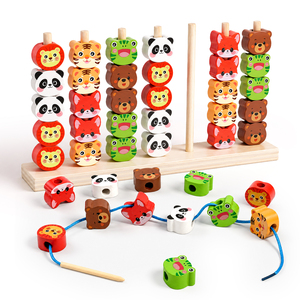 Wooden Vehicles Counting Stacking Math Learning Blocks Balance Scale <b>Educational</b> <b>Toy</b> for Kids 3-6 Years Unisex - Product Image 2