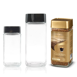 Bán Buôn Rỗng 14Oz Vuông Thủy Tinh Lưu Trữ Jar Với Vuông Vít Nắp Thủy Tinh Container Gia Vị Cà Phê Bột Jar 200Ml 400Ml 800Ml - Product Image 3