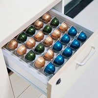 1 pièce, Meilleure vente usine, Organisateur de capsules de café transparent à tiroir, grande capacité, pour comptoir