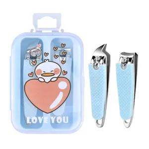 Cartoon 2 In 1 Manicure Set Stainless Steel Nail Clipper Set Grooming Kit Nail Cutter Tools For Home