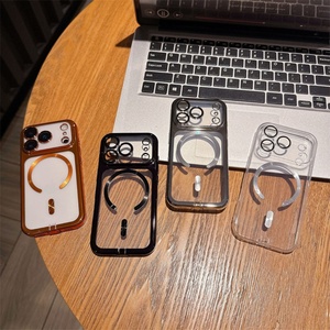 เคสแม่เหล็ก TPU ชุบด้วยไฟฟ้าสำหรับ iPhone 17 17pro 17ฟิล์มเลนส์โปรโมตสำหรับ iPhone 17 PRO MAX เคสชุบสีส้ม - Product Image 2
