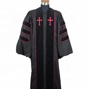 Robe d'église de haute qualité en gros robes de clergé de style Wesley et robes de chœur