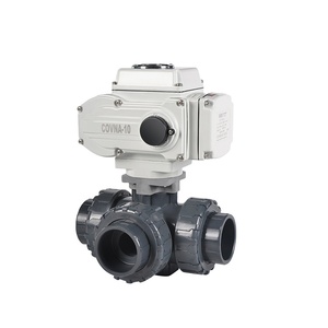 Válvula de Bola Motorizada COVNA para Pedidos Urgentes, UPVC Dn40 DN50, 3 Vías, 24 Voltios, 220V, Válvula de Bola de Control Eléctrico Roscada - Product Image 1
