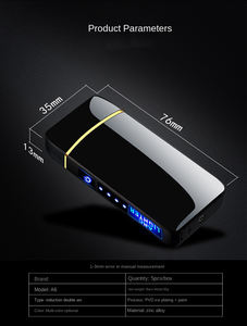 Briquet USB rechargeable en métal avec capteur d'empreintes digitales, cadeau pour homme, logo personnalisé, vente chaude Dericsson - Product Image 4