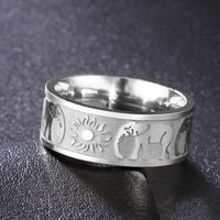 Bague Myshape en acier inoxydable motif éléphant tribal africain pour homme et femme, symbole porte-bonheur, alliance de mariage, bijoux de couple
