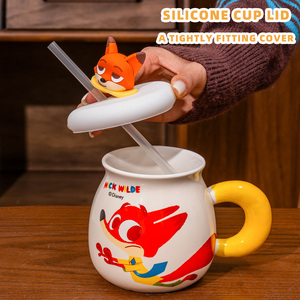 <span class=keywords><strong>Taza</strong></span> de Cerámica de Dibujos Animados de Disney con Pajita, Tapa y Asa, <span class=keywords><strong>Taza</strong></span> de Café y <span class=keywords><strong>Leche</strong></span> <span class=keywords><strong>para</strong></span> Niños y Uso Doméstico, Regalo de Navidad - Product Image 3