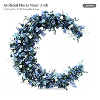 Arche en métal doré en forme de lune, support en fer en forme de croissant, cadre de toile de fond robuste, accessoire photo pour mariage, scène de cérémonie, salle de banquet
