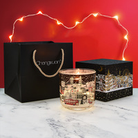 Vente en gros Ensemble unique de pots en verre de bougie aromatique de luxe de Noël avec boîte-cadeau