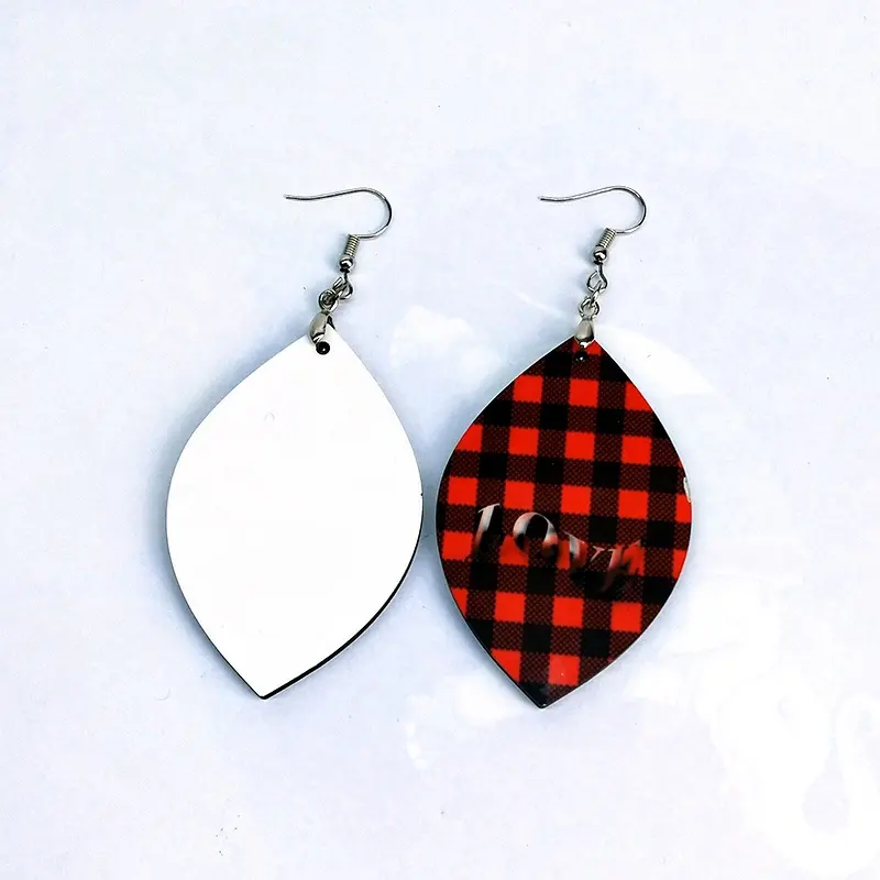 Customized Jewelry New Fashionable High Quality Sublimation Blank MDF Wooden Earrings For Mother Girl Gifts