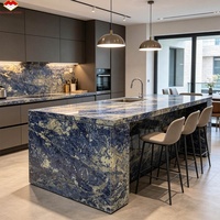 Grande dalle de granit bleu Bolivie moderne et imperméable pour villa, hôtel, escalier intérieur, mur, sol, salon, salle de bain, salle à manger, cuisine