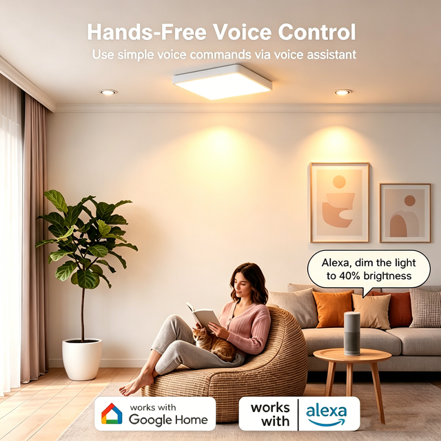 Smart Surface Mounted Downlight  CW 1800LM Tuya Wifi  for Alexa Google App Control Dimmable LED Ceiling Light Fixture for Home