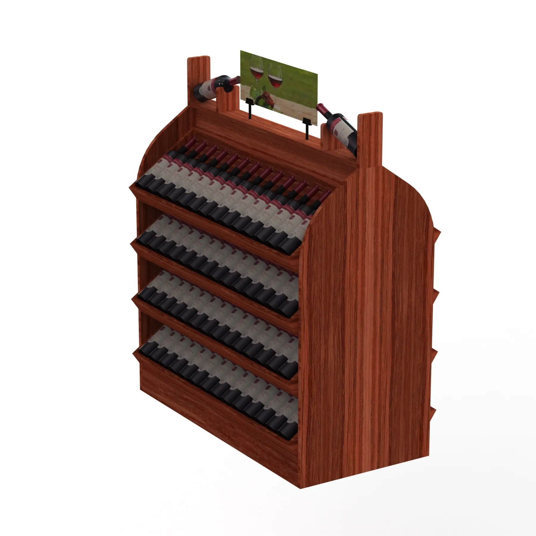 Prateleiras de madeira para supermercados Prateleiras de exposição para lojas de vinhos