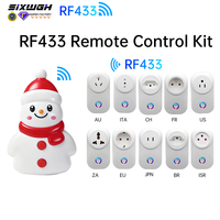 Prise Intelligente Sans Fil SIXWGH Factory RF433 Télécommandée, Kit Interrupteur Décoration de Noël Bonhomme de Neige, 16A US EU UK pour Noël