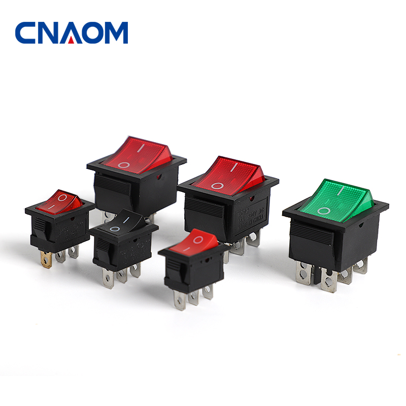 ロッカースイッチ4ピン2ギアON-OFFライトボートタイプボタン