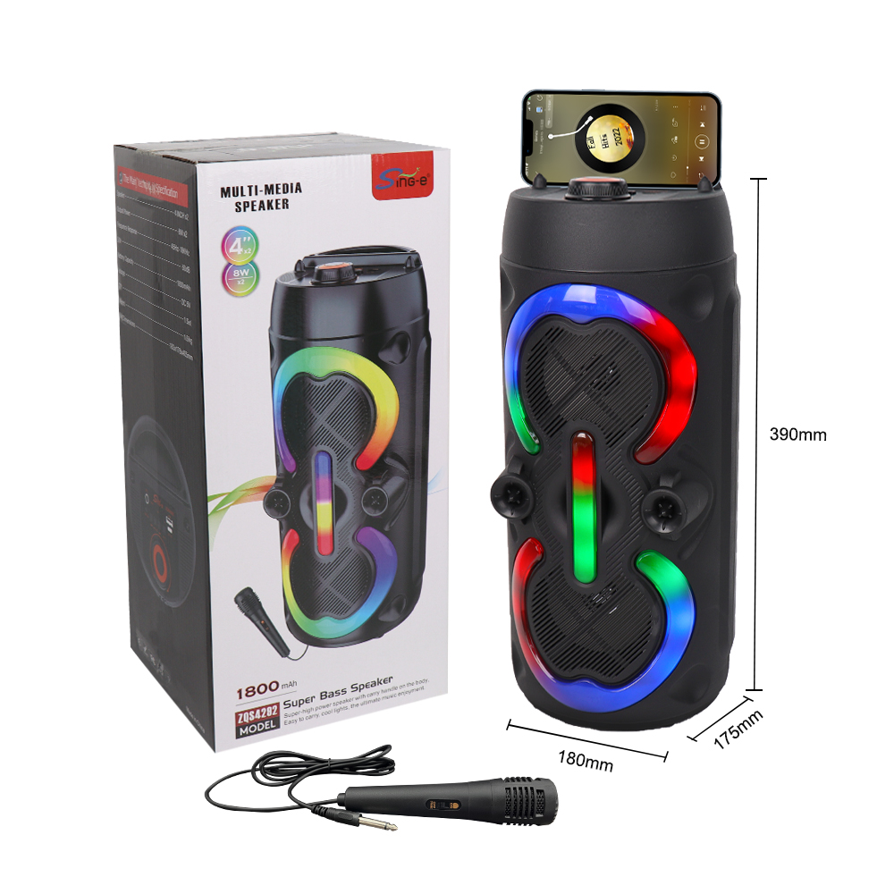 SING-E ZQS4292 Portable Wireless Bluetooth Speaker with LED Lights