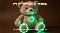 Peluche Ours Lumineuse Écologique Sans Fluorescence Nocive Lavable en Machine pour Magasin de Maternité et Coffrets Cadeaux de Fêtes