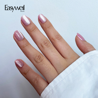 Easywell Luxe Acrylique Court Oeil de Chat Nail Fournisseur Vente en Gros Noël 30pcs Haute Qualité Soft Gel Press on Nails OEM