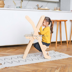 Tabouret d'apprentissage pour tout-petits, table d'alimentation Waldorf Montessori, tour d'apprentissage de cuisine, bureau et chaise, chaise pliable pour enfants - Product Image 3