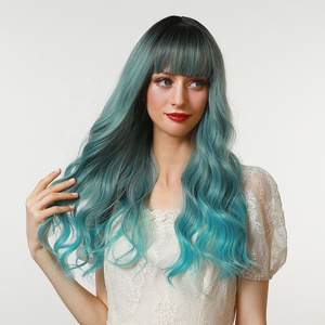 <span class=keywords><strong>Parrucca</strong></span> da <span class=keywords><strong>donna</strong></span> con onda d'acqua riccia <span class=keywords><strong>verde</strong></span> acqua <span class=keywords><strong>verde</strong></span> <span class=keywords><strong>verde</strong></span> <span class=keywords><strong>verde</strong></span> con frangia capelli artificiali morbida ad alta temperatura <span class=keywords><strong>parrucca</strong></span> in fibra sintetica opaca - Product Image 4