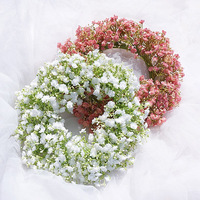 Guirlande murale de fleurs artificielles en soie Gypsophile ronde 30cm style rétro pour décoration maison, mariage, hôtel, fête, événement