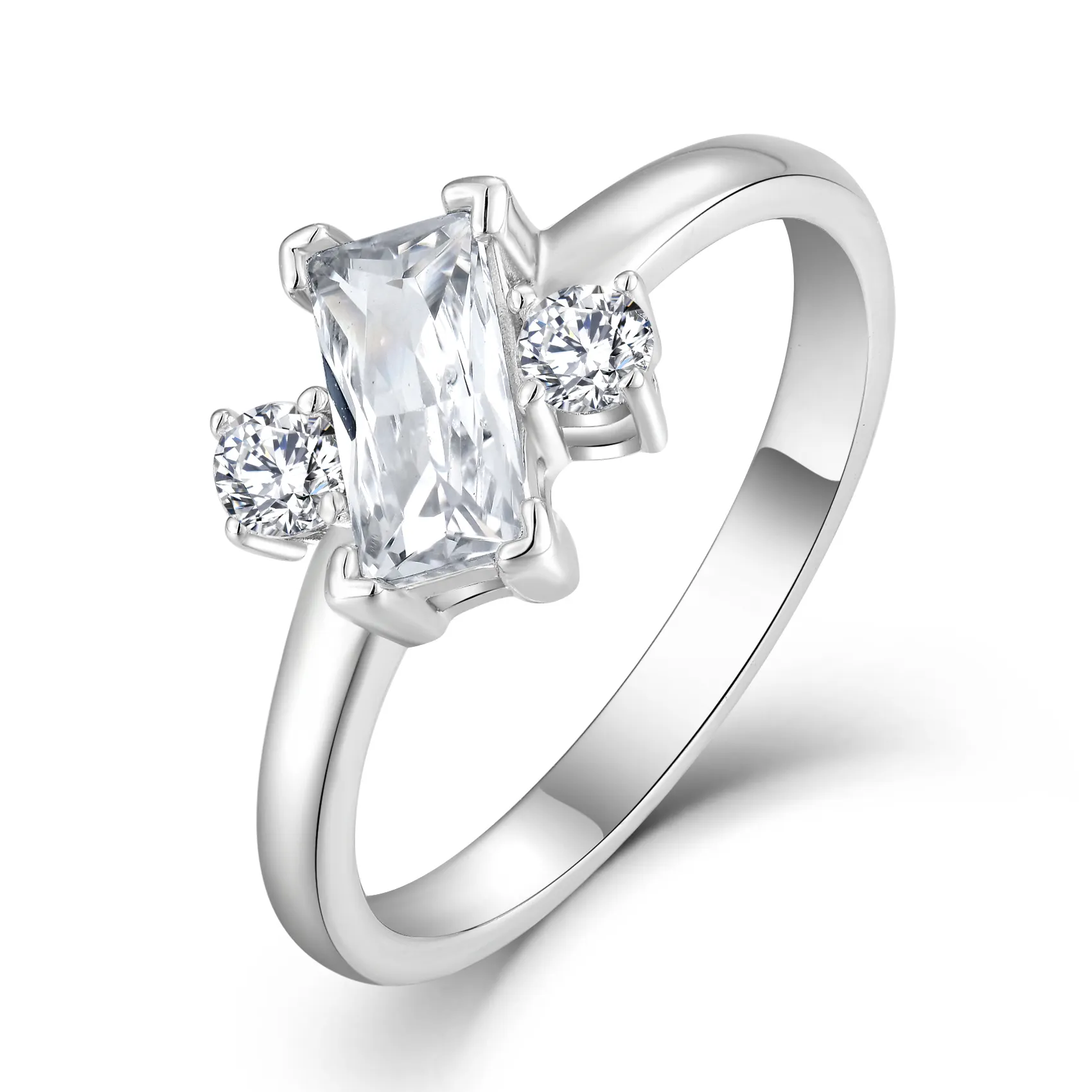 Bague de mariage unique en argent sterling 925 avec diamant Promise 5A Cubic Zircon Fine Jewelry Bague de mode pour dames