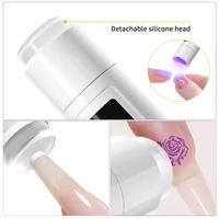 Lampe UV LED portable 3W rechargeable pour ongles, séchoir manuel compact avec écran LED, en plastique, pour colle flash et vernis gel