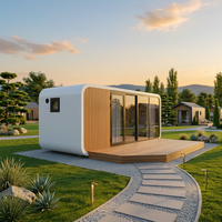 Maisonnette préfabriquée Smart Apple Pod Tiny House pour bureau en plein air, logement compact, maison modulaire en conteneur avec cuisine et salle de bain