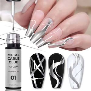 Nouveau gel UV pour nail art, haute densité, <span class=keywords><strong>dessin</strong></span> au trait métallique, sans HEMA, sans TPO, flacon de 7 couleurs, ensemble de gel pour rayures - Product Image 3