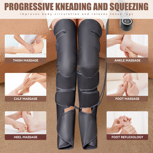 Masseur de jambes à compression d'air PAKISS, enveloppement complet des jambes, des pieds, des mollets et des cuisses, 3 modes, 5 niveaux d'intensité, fonction chauffante, utilisation à domicile, OEM ODM - Product Image 2