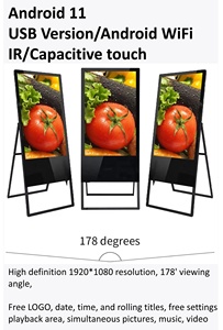 43 inch trong nhà không thấm nước Android có thể gập lại quảng cáo di động pin Powered kỹ thuật số biển <span class=keywords><strong>LCD</strong></span> Áp phích Màn hình hiển thị - Product Image 5