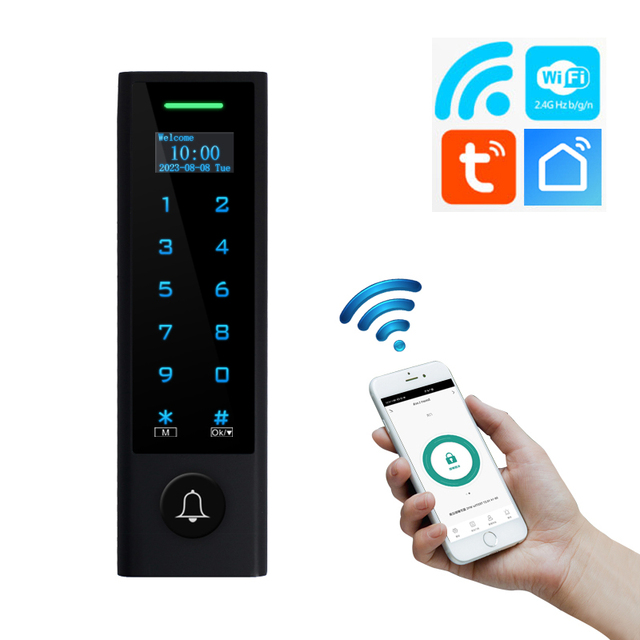 Economic 10,000 Large User Capacity IP66 Tuya Smart WIFI 2.4G Access Control With OLED Screen, Used for Door Entry System