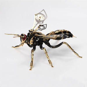 Modèle mécanique d'insecte frelon en métal assemblé, <span class=keywords><strong>puzzle</strong></span> créatif fait à la main, ornements, cadeau, jouet éducatif pour les moins de 8 ans - Product Image 1