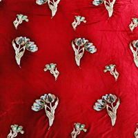 Tissu tricoté jacquard extensible en velours avec sequins 3D brodés en tube, résistant à l'abrasion, écologique, pour vêtements de mariage