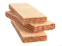 Délicieuses gaufrettes au chocolat et à la noix de coco, texture croustillante, garniture crémeuse, boîte et sachet de friandises pour la maison, le bureau et les partages