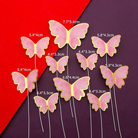 Gold gestempelt Schmetterling Kuchen Dekoration Karte Geburtstags torte Backen Plug-in DIY Internet Promi Dessert Tisch dekoration