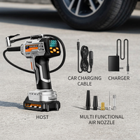 Pompe à gonfler les pneus de voiture légère et portable avec éclairage d'urgence, matériau ABS, moniteur de pression des pneus, jauge de pression numérique