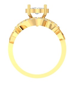 Ensemble de bagues de fiançailles et de mariage en argent sterling 925 avec diamant de laboratoire taille brillant, plaqué or massif 14K, tendance, cadeau de fête, raffiné - Product Image 3
