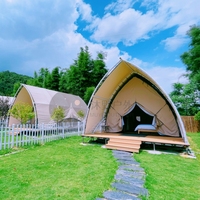 Tente de glamping de luxe pour safari dans le désert, prix d'usine, une chambre, PVC, quatre saisons, imperméable, avec salle de bain