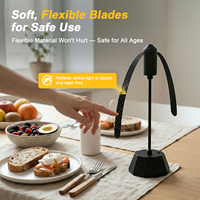 Ventilateur pliable anti-mouches, rechargeable, silencieux, pour la protection des aliments, pour pique-nique en plein air et camping