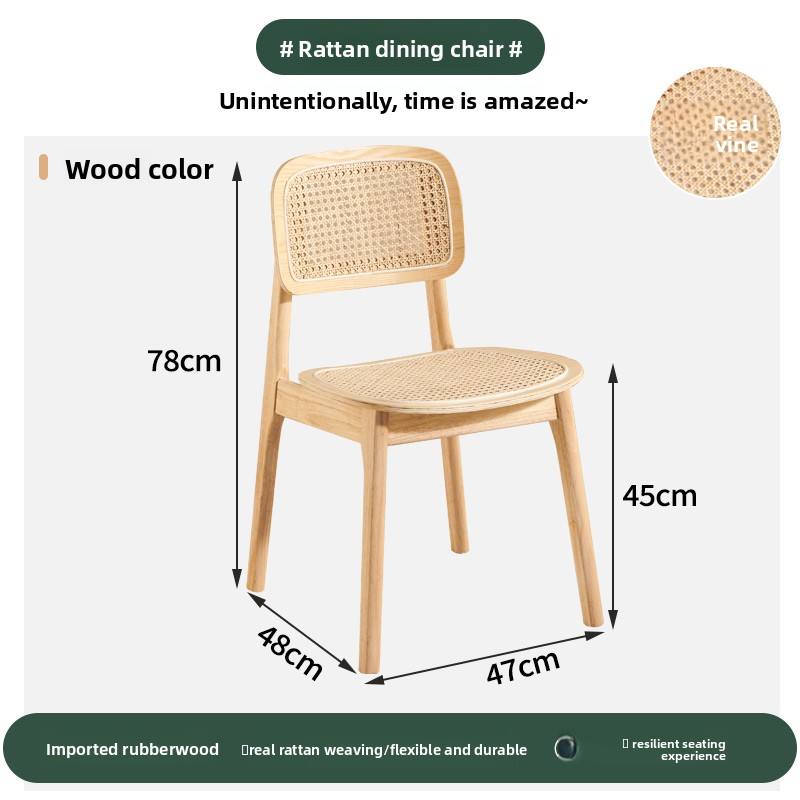 Silla Kaman - acabado en madera natural con asiento de ratán