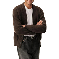 Cardigan en maille mélangée cachemire pour homme, personnalisé, style chic urbain, décontracté, pour rendez-vous, tissu doux et luxueux, vente en gros