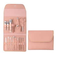 Kit de 16 outils de manucure et pédicure pliables pour nail art, coupe-ongles, personnalisable avec logo, universel
