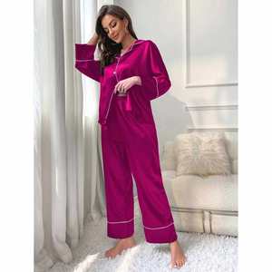 Conjunto de Lencería Femenina de Alta Calidad, Bata Larga de Seda, Pijamas de Lujo para Dormir, 2 Piezas - Product Image 3