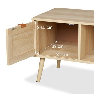 Moderno Lowboard, Rattan Design <span class=keywords><strong>TV</strong></span> Stand per un massimo di <span class=keywords><strong>43</strong></span> <span class=keywords><strong>pollici</strong></span> <span class=keywords><strong>TV</strong></span>, legno Look panca <span class=keywords><strong>TV</strong></span> per camera da letto Boho <span class=keywords><strong>TV</strong></span> Cabinet per soggiorno - Product Image 3