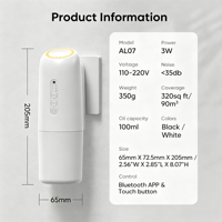 Diffuseur d'arômes mural 100 ml sans eau pour huiles essentielles, avec application et lumière LED