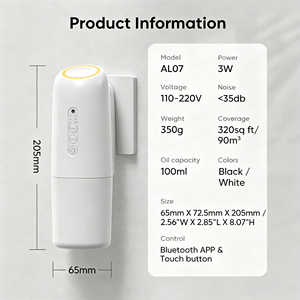 100ml Wall-Mounted Room Air Freshener Plug-in Scent <b>Diffuser</b> Waterless Essential Oil Aroma Mist <b>Diffuser</b> <b>with</b> APP and <b>LED</b> <b>Light</b> - Product Image 6