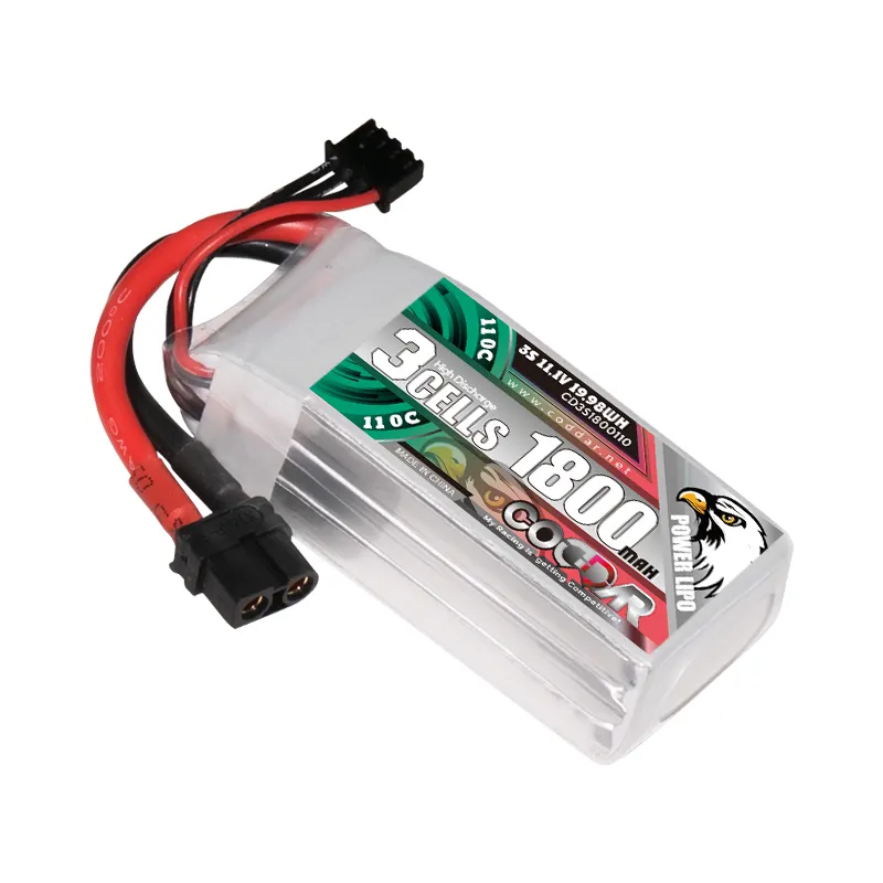 CODDAR RC LiPo Battery 3S 1800MAH 11.1V 110C XT60 FPV Drone Airplane Aircraft QuadCopter HeliCopter MultiCopter