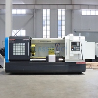 Mesin Bubut CNC Flat Bed CK6180 Besi Cor Berat untuk Pemrosesan Pembubutan Bagian Cakram Flens Besar