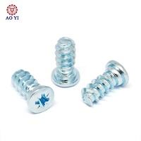 Vis à double tête plate en acier inoxydable 1018, fabrication chinoise, poidrive, bleu
