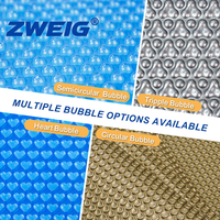 Couverture de piscine solaire à bulles en LDPE, couverture de rétention de chaleur pour piscine, 400-600 microns, pour piscines hors sol et spas